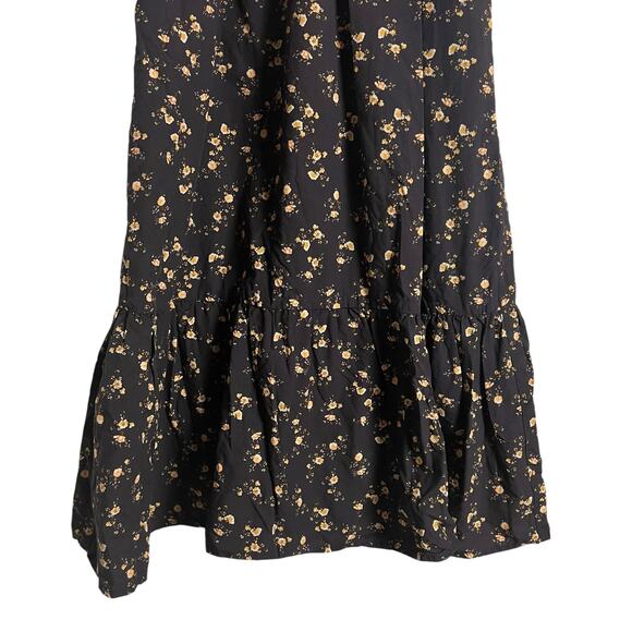 Rails Sal Black Floral Print Button Front Long Sleeve Midi Dress Size XS - Picture 14 of 16